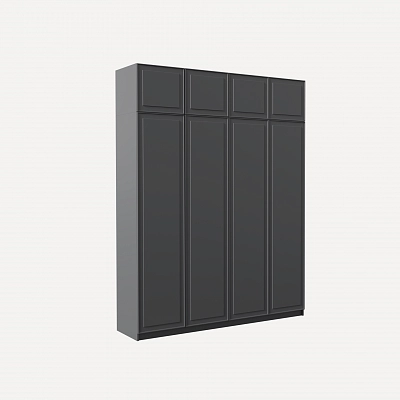 Шкаф с антресолью и фрезерованными фасадами Альтаир Графит (Селден)